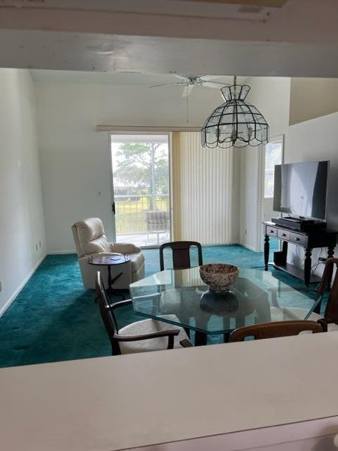 dining room with carpet