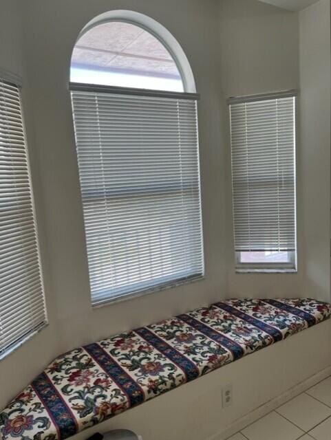 bedroom with tile patterned flooring