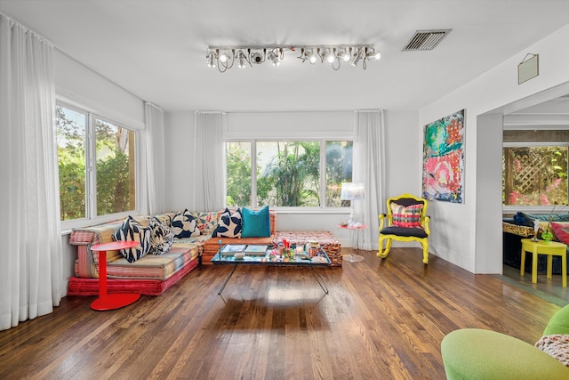 playroom featuring hardwood / wood-style flooring and a wealth of natural light