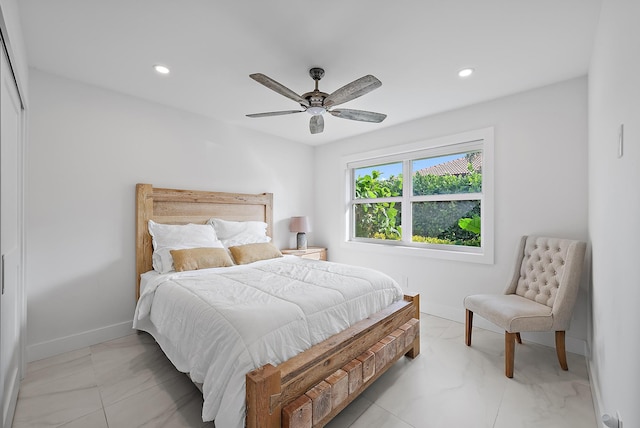 bedroom with ceiling fan