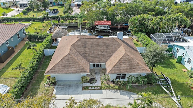 drone / aerial view with a residential view