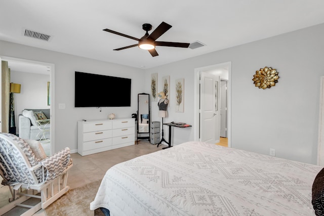 bedroom with ceiling fan