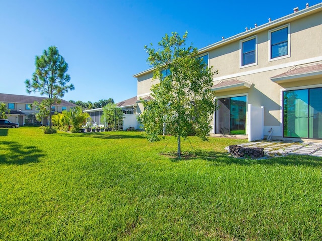 exterior space with a lawn