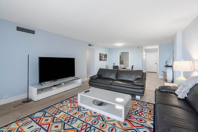 living room featuring hardwood / wood-style floors