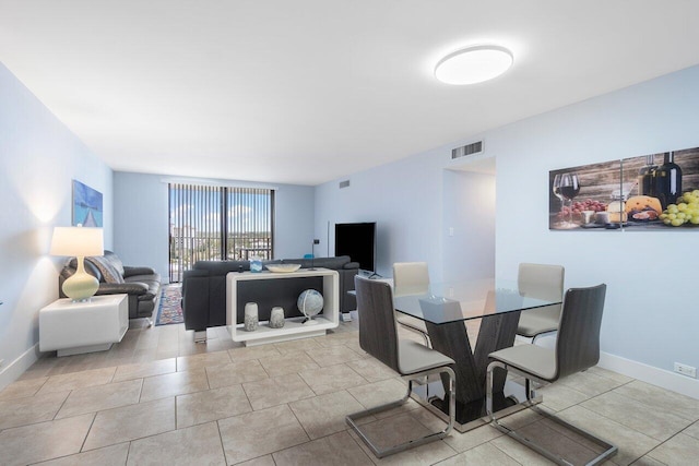 view of tiled dining space