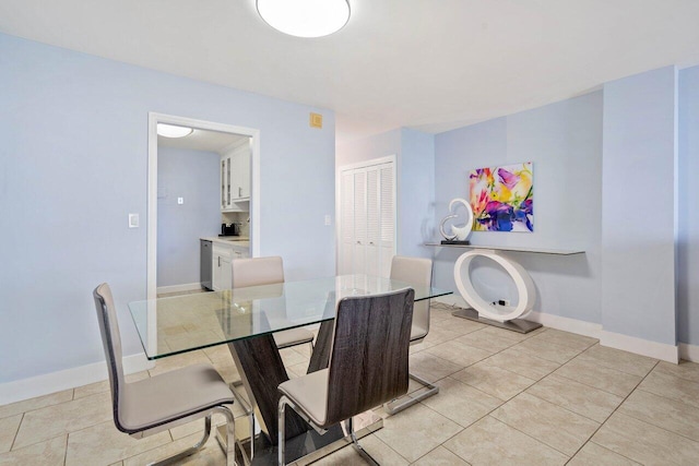 view of tiled dining area