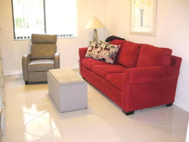 view of tiled living room