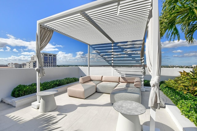 view of patio with a pergola