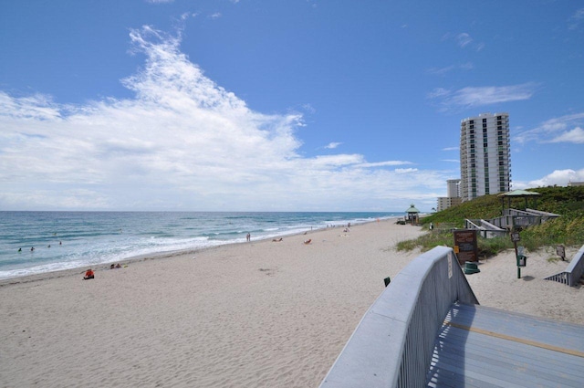 water view with a view of the beach