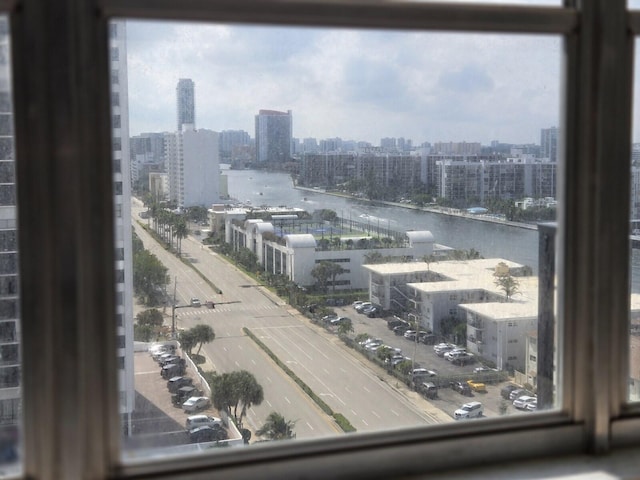 view of city featuring a water view