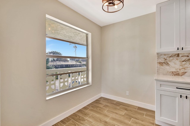 view of unfurnished dining area