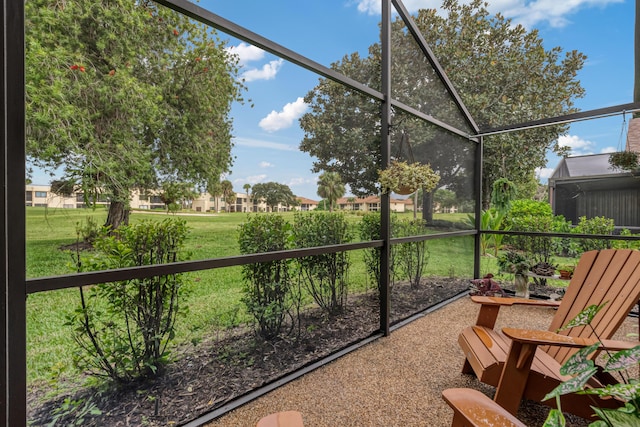 view of unfurnished sunroom