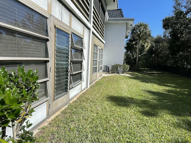 view of yard featuring cooling unit