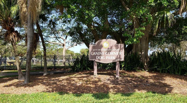 view of community sign