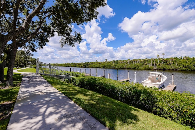 water view with a dock