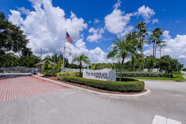 view of community sign