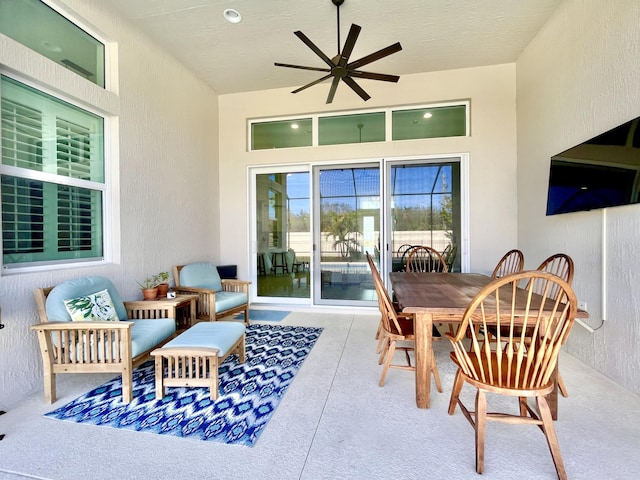 view of patio with ceiling fan