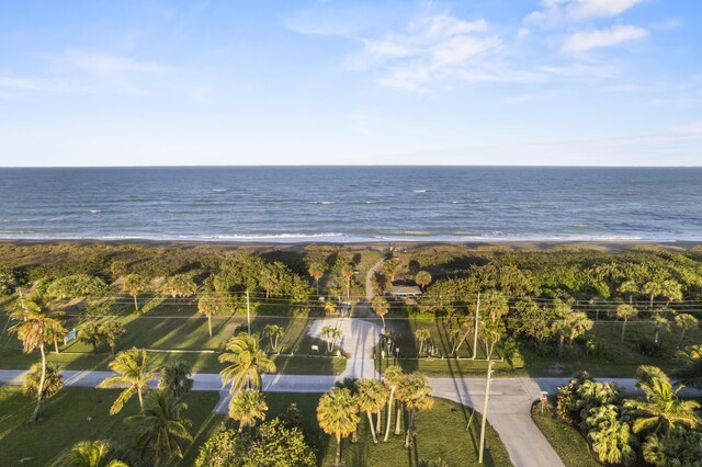 property view of water featuring a view of the beach