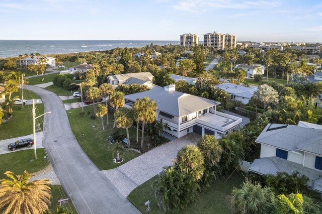 property view of water featuring a beach view