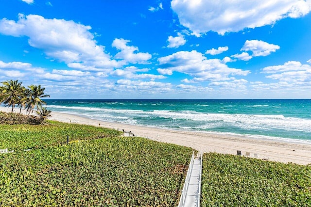 water view with a view of the beach