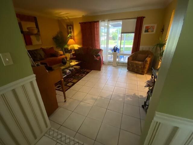 view of tiled living room