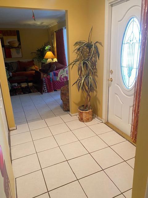 view of tiled entrance foyer