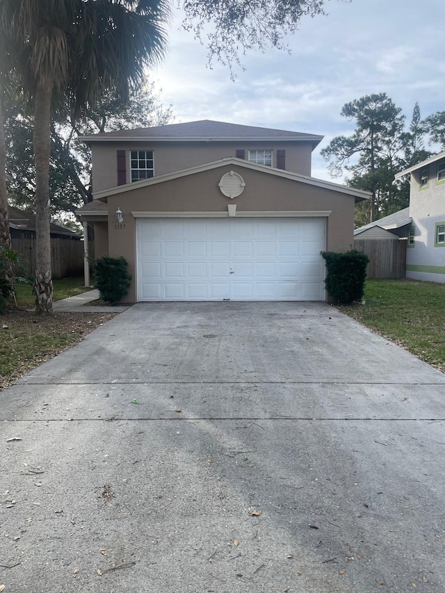 view of front of house with a garage