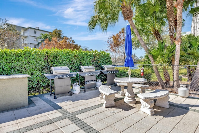 view of patio / terrace with area for grilling