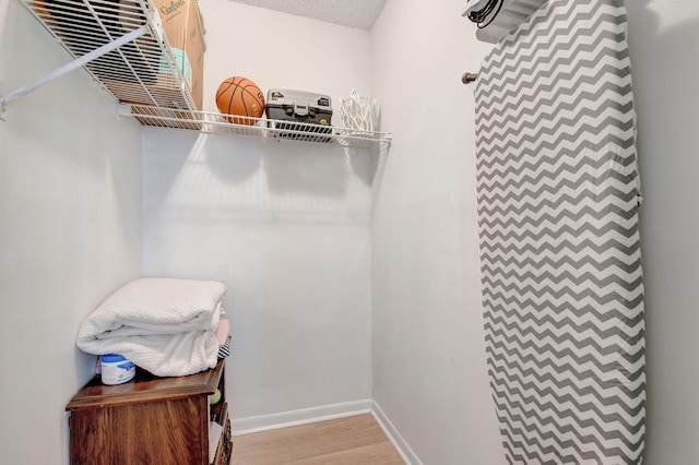 spacious closet featuring light wood-style floors