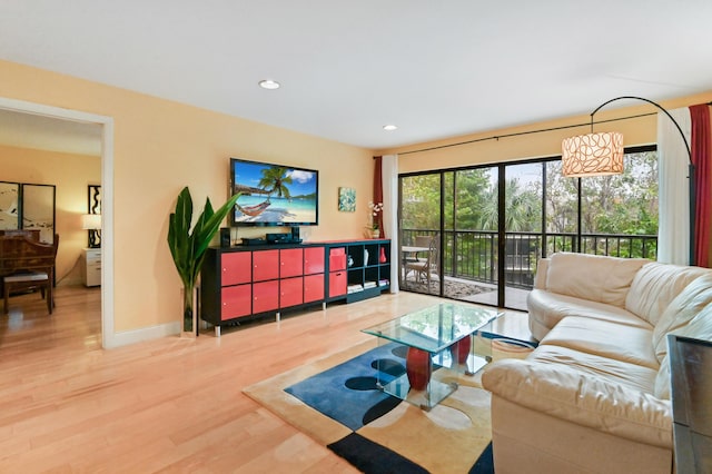 living room featuring hardwood / wood-style floors