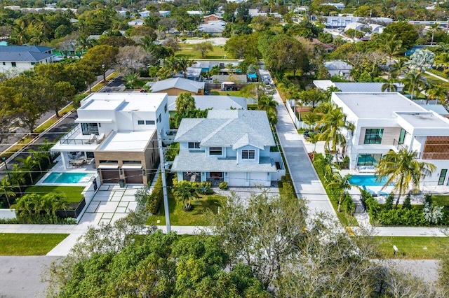 aerial view featuring a residential view