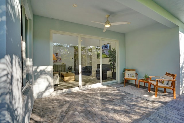 view of patio with ceiling fan