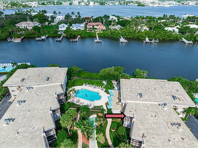 3605 S Ocean Blvd Unit 312, South Palm Beach, FL 33480 - bird's eye view featuring a water view