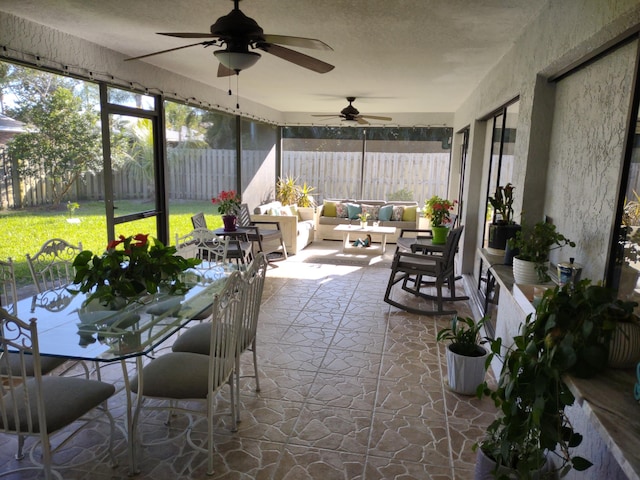 view of sunroom