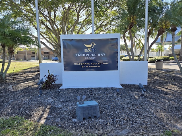 view of community sign