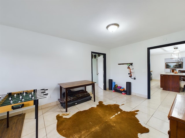 interior space with light tile patterned flooring