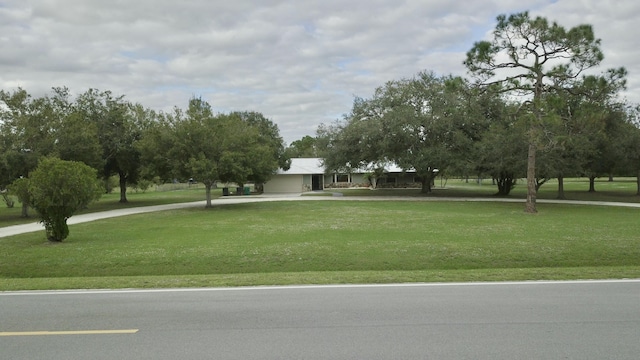 view of home's community featuring a lawn