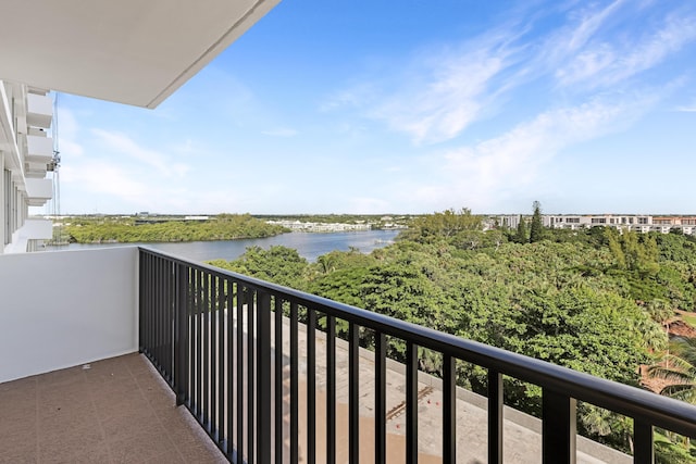 balcony with a water view