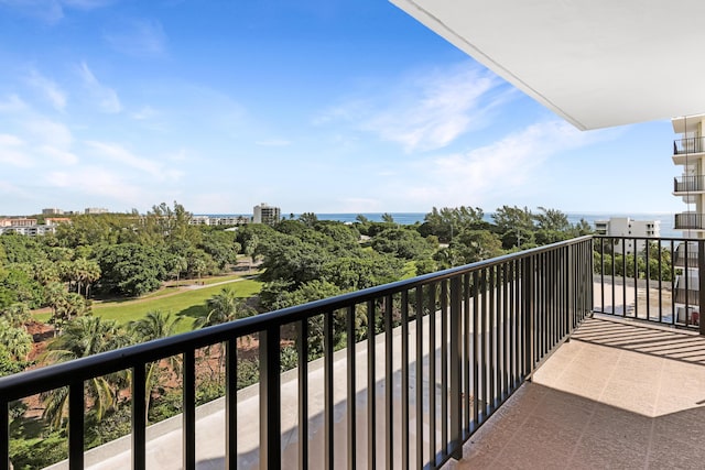 balcony with a water view