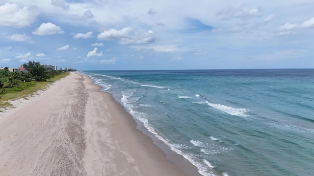 property view of water with a beach view