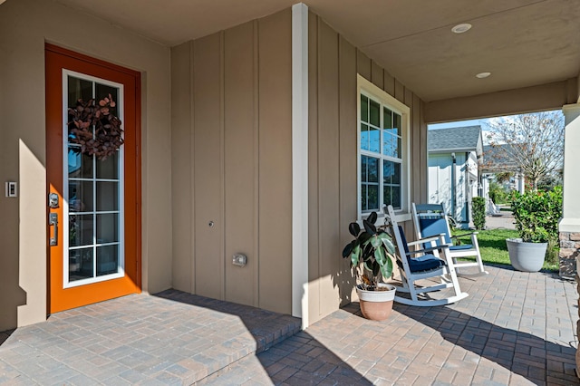 view of patio featuring covered porch