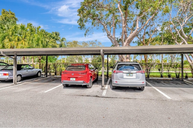 view of parking featuring a carport