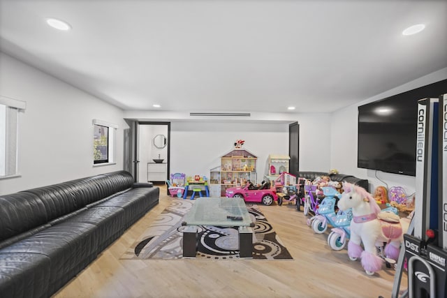 living room with wood-type flooring