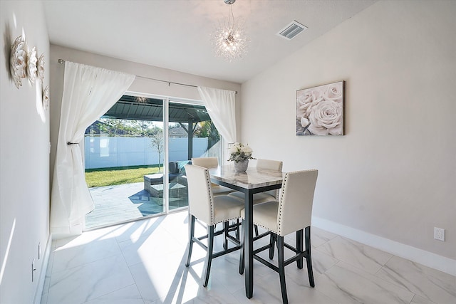 view of dining room