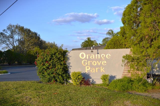 view of community sign