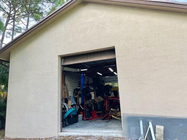 view of garage