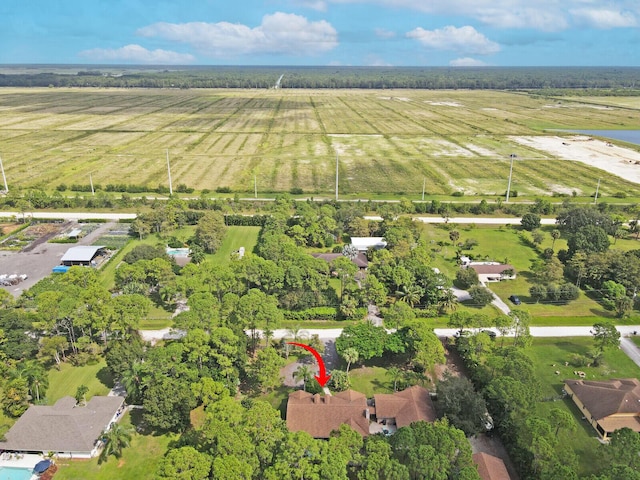 drone / aerial view featuring a rural view