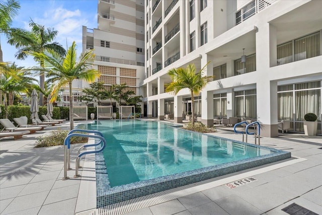 view of pool with a patio area