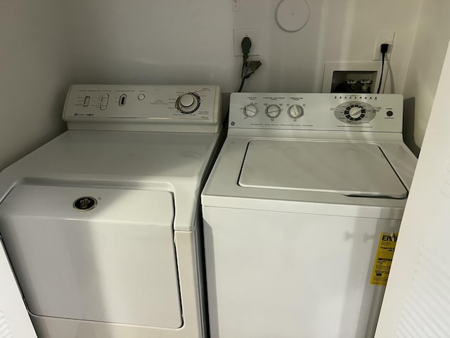 laundry area featuring washing machine and dryer