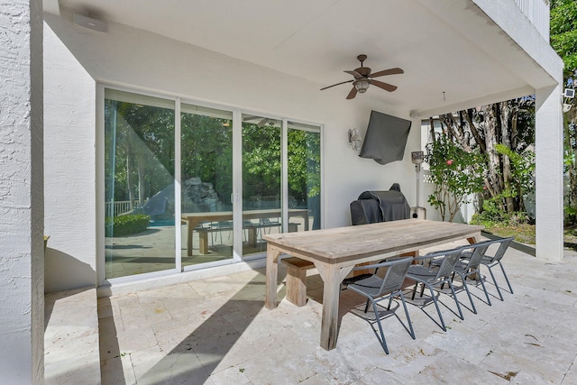 view of patio / terrace with ceiling fan